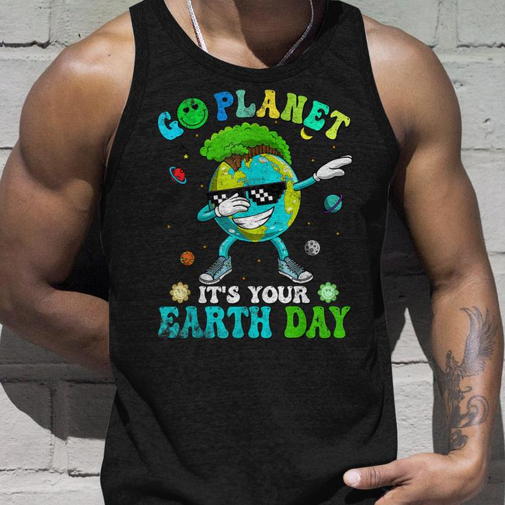 Dabbing Earth Day 2023 Groovy Go Planet Its Your Earth Day Unisex Tank Top Gifts for Him
