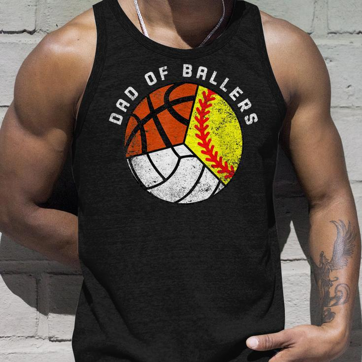 Mens Dad Of Ballers Softball Volleyball Basketball Dad Tank Top Gifts for Him