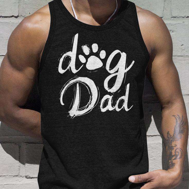 Dad Dog Paw - Vintage Dog Dad Unisex Tank Top Gifts for Him