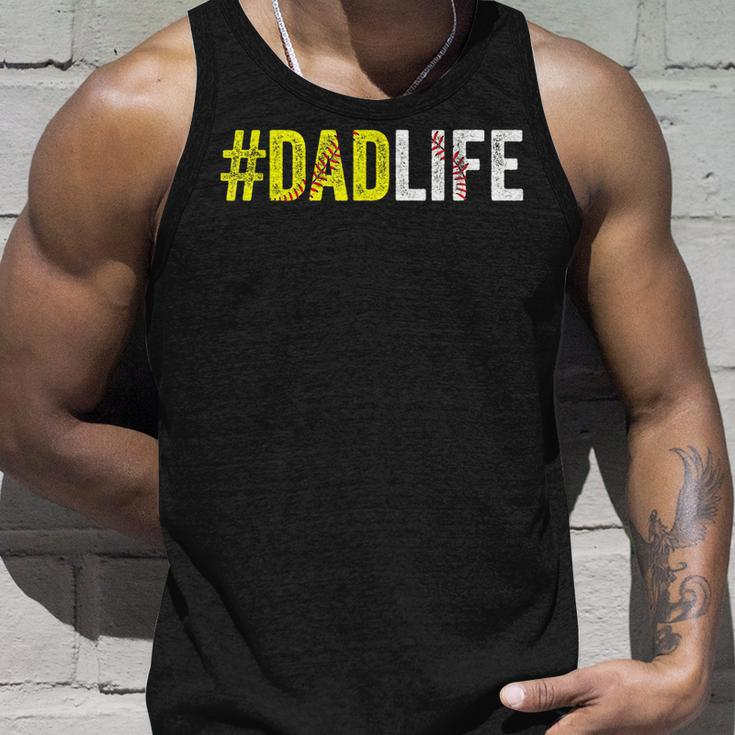Dad Life Softball Daddy Baseball Sports Lover Fathers Day Unisex Tank Top Gifts for Him