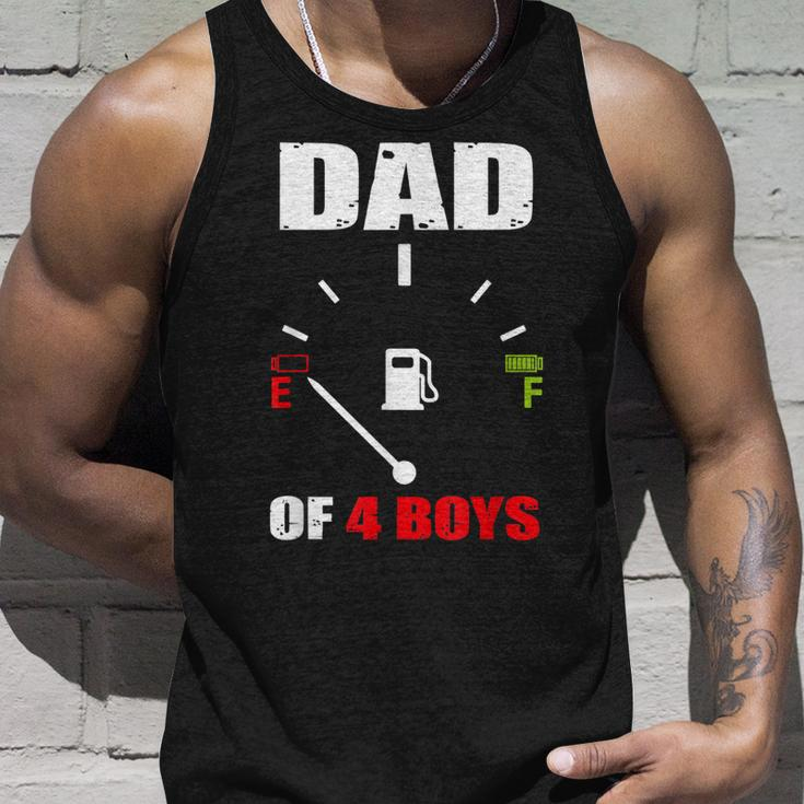 Dad Of 4 Boys Vintage Dad Battery Low Fathers Day Unisex Tank Top Gifts for Him