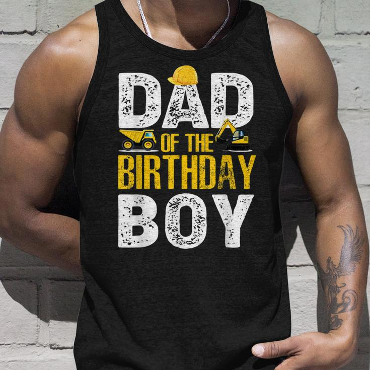 Dad Of The Bday Boy Construction Bday Party Hat Men Unisex Tank Top Gifts for Him