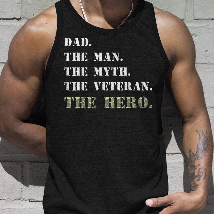 Dad The Man Myth Usa Veterans Day Camouflage Unisex Tank Top Gifts for Him