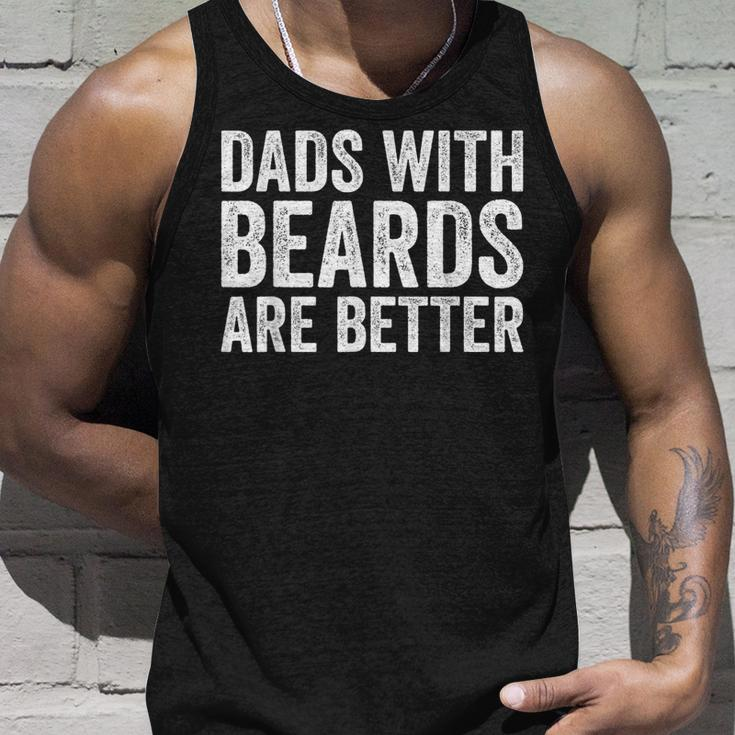 Dads With Beards Are Better Men Funny Fathers Day Dad Unisex Tank Top Gifts for Him