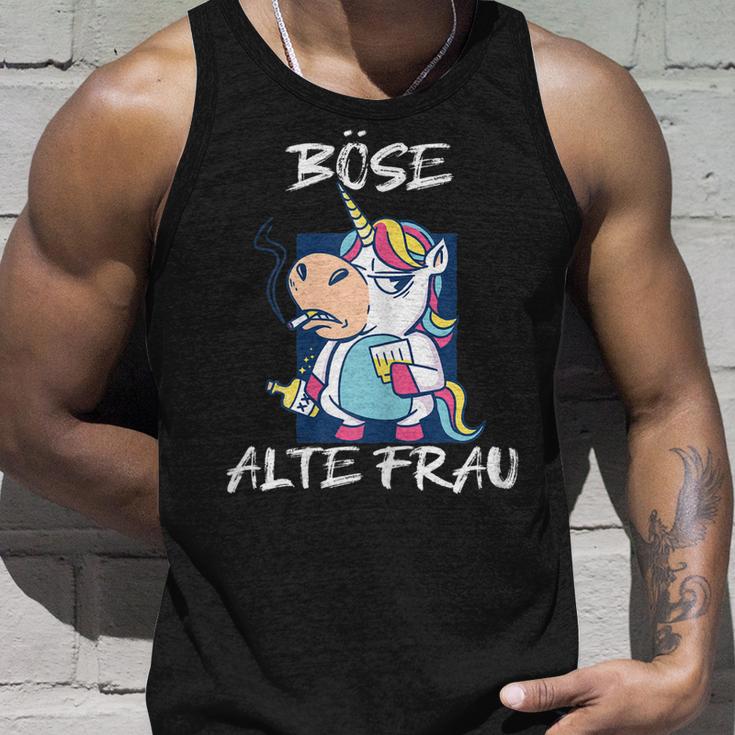 Damen Böse Alte Frau Für Oma Großmuter Spruch Rockerin Tank Top Geschenke für Ihn