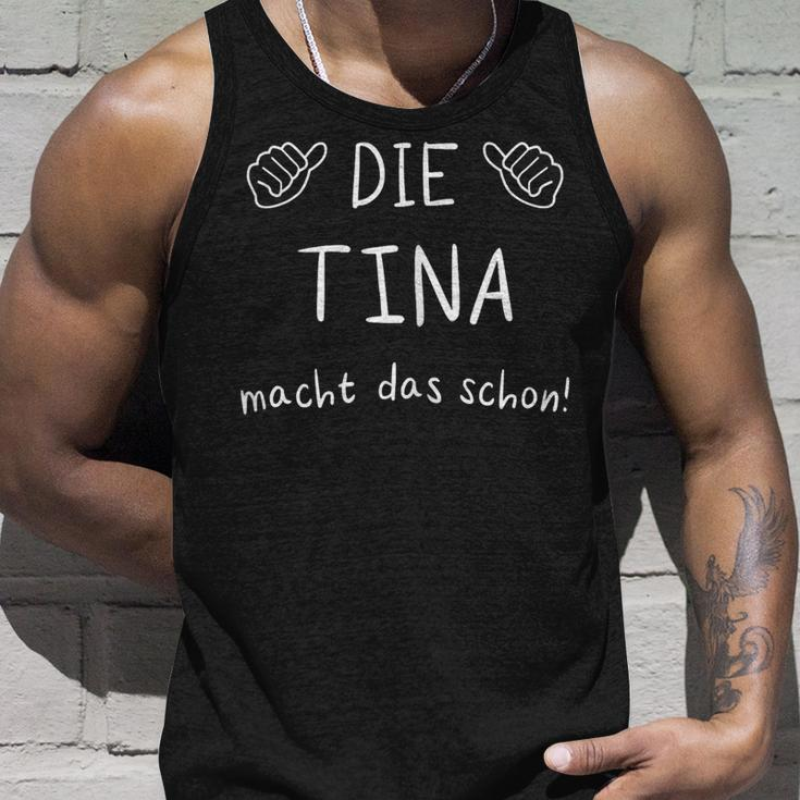 Damen Die Tina Macht Das Schon Idee Zum Muttertag Vornamen Tank Top Geschenke für Ihn