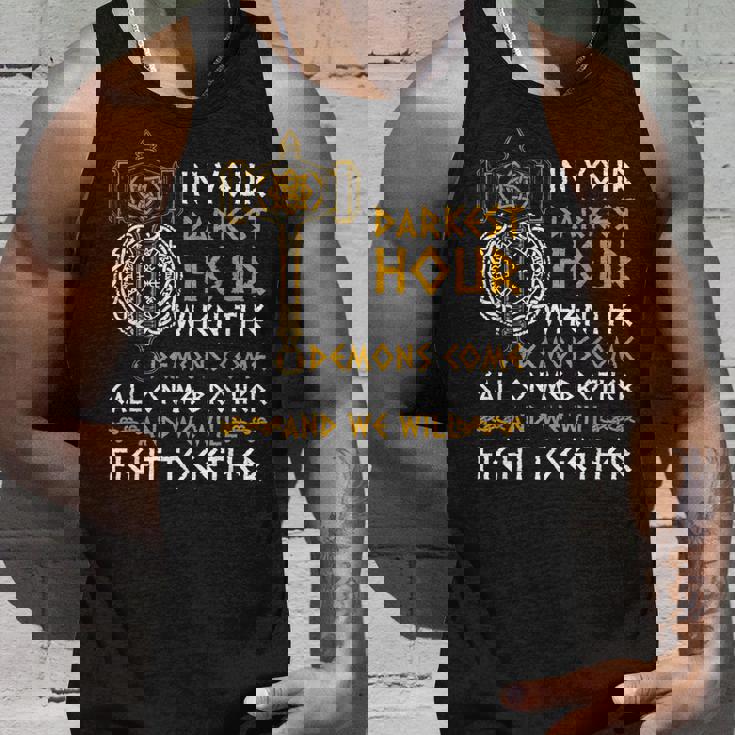 Mens In Your Darkest Hour Call On Me Brother Viking Legends Tank Top Gifts for Him