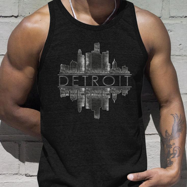 Detroit Mirrored Vintage Skyline Unisex Tank Top Gifts for Him