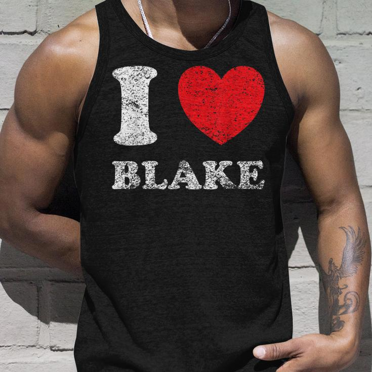 Distressed Grunge Worn Out Style I Love Blake Unisex Tank Top Gifts for Him