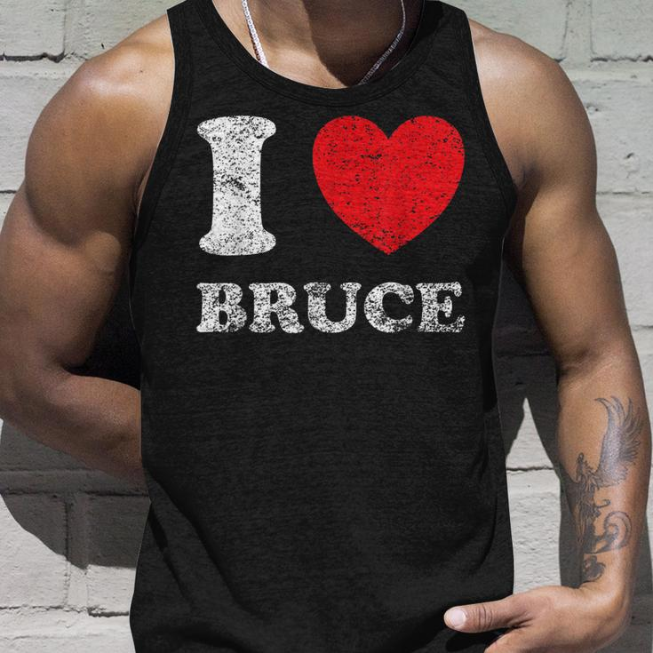 Distressed Grunge Worn Out Style I Love Bruce Unisex Tank Top Gifts for Him