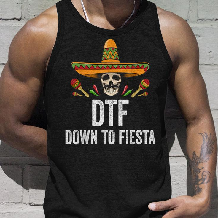 Dtf Down To Fiesta Funny Mexican Skull Cinco De Mayo Unisex Tank Top Gifts for Him