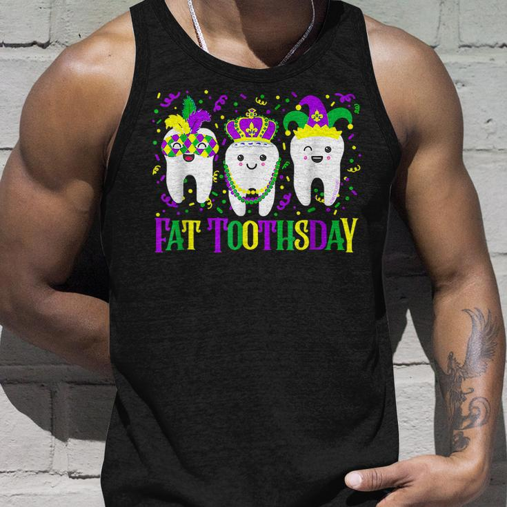 Fat Toothsday Mardi Gras Mask Beads Carnival Funny Dentist Unisex Tank Top Gifts for Him