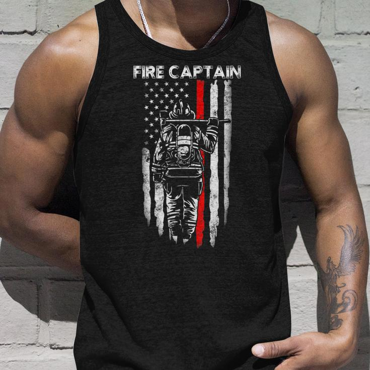 Fire Captain Chief American Flag Gifts Firefighter Captain Unisex Tank Top Gifts for Him