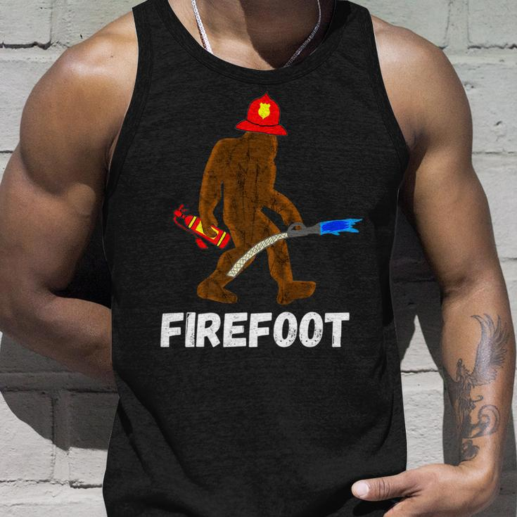 Fire Fighter Bigfoot Fireman Funny Sasquatch Firefighter Unisex Tank Top Gifts for Him