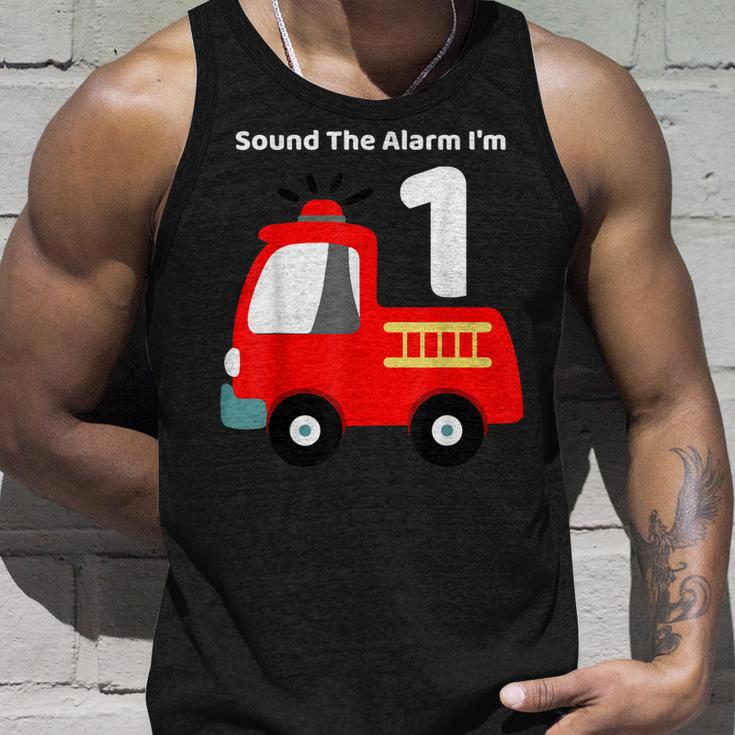 Fire Fighter Truck 1 Year Old Birthday | 1St Bday Unisex Tank Top Gifts for Him