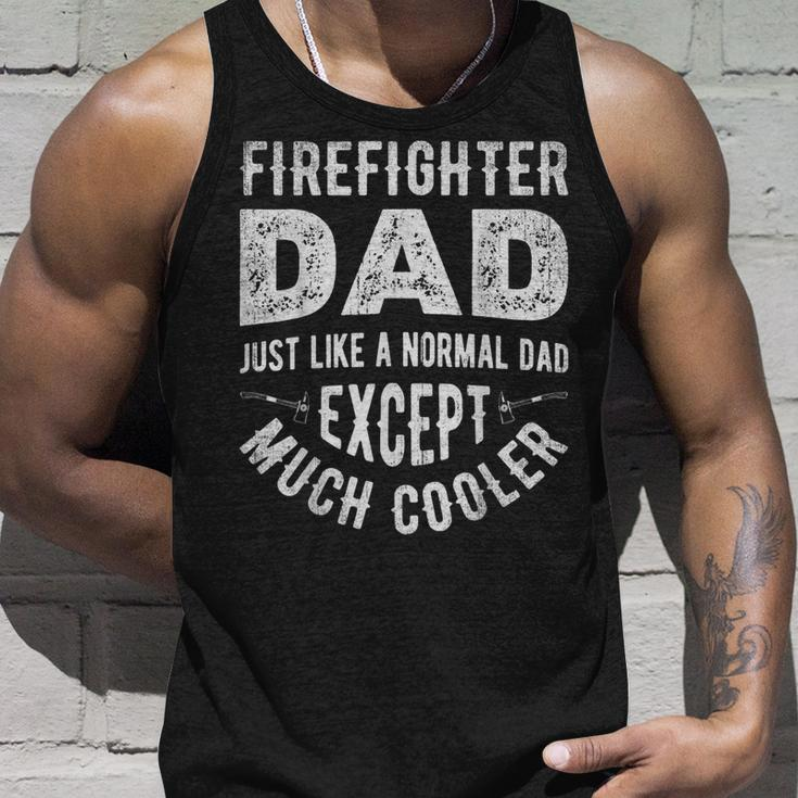Firefighter Dad Funny Firemen Dads Fathers Day Vintage Men Unisex Tank Top Gifts for Him