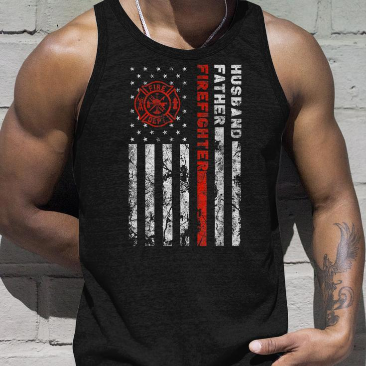 Firefighter Husband Father Fireman Fathers Day Gift For Dad Unisex Tank Top Gifts for Him