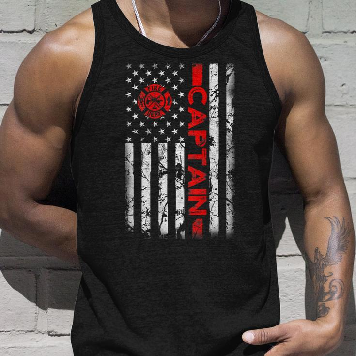 Firefighter Usa Flag Gifts Patriotic Fire Captain Chief Unisex Tank Top Gifts for Him
