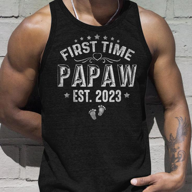 Mens First Time Papaw Est 2023 Fathers Day Soon To Be Papaw Tank Top Gifts for Him
