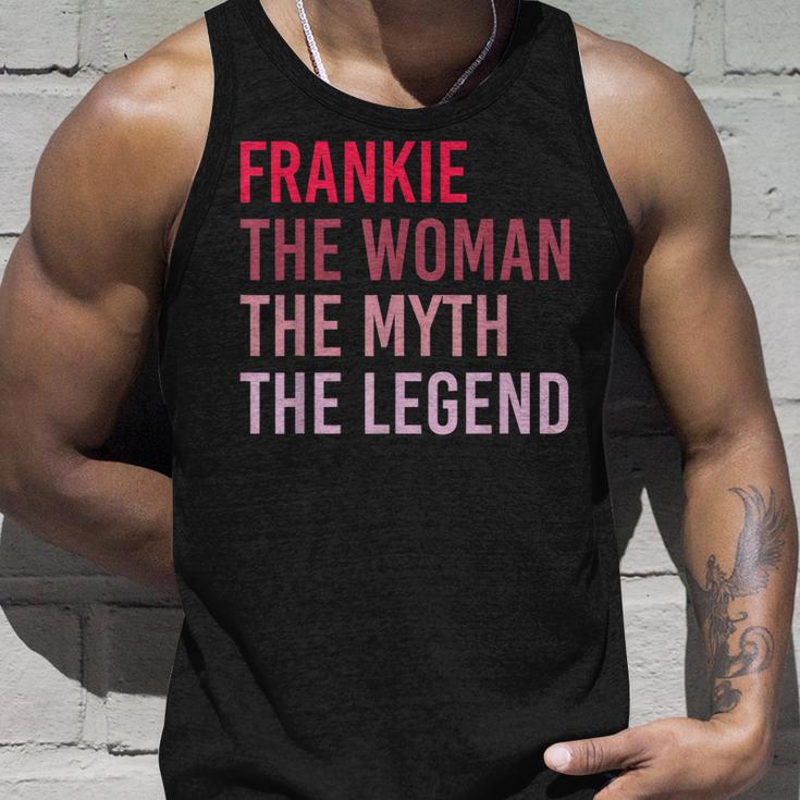 Frankie Frau Mythos Legende Unisex TankTop, Personalisiertes Geburtstagsdesign Geschenke für Ihn