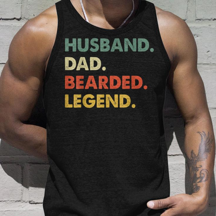 Funny Bearded Men Husband Dad Bearded Legend Vintage Unisex Tank Top Gifts for Him