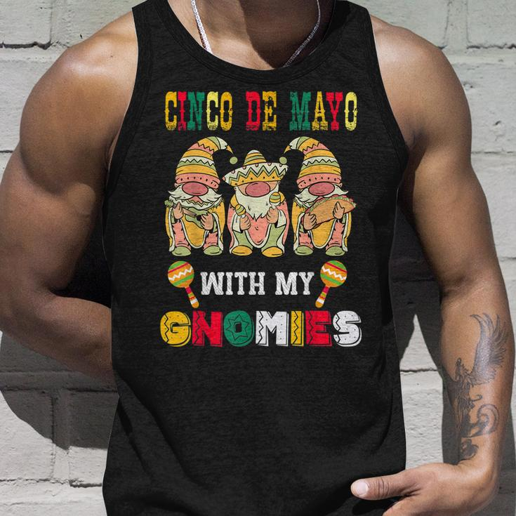 Funny Cinco De Mayo Fiesta With My Gnomies Trio Gnomes Unisex Tank Top Gifts for Him