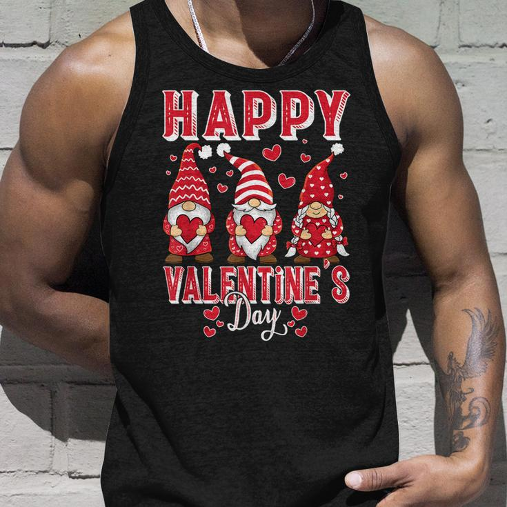 Funny Cute Gnomies & Hearts Happy Gnomes Valentines Day Unisex Tank Top Gifts for Him