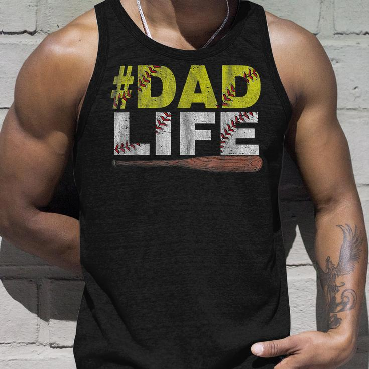 Funny Dad Life Softball Baseball Daddy Sports Fathers Day Unisex Tank Top Gifts for Him