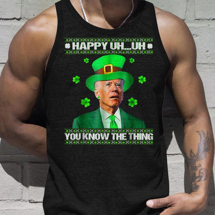 Funny Joe Biden Easter Confused St Patricks Day Shamrock Unisex Tank Top Gifts for Him