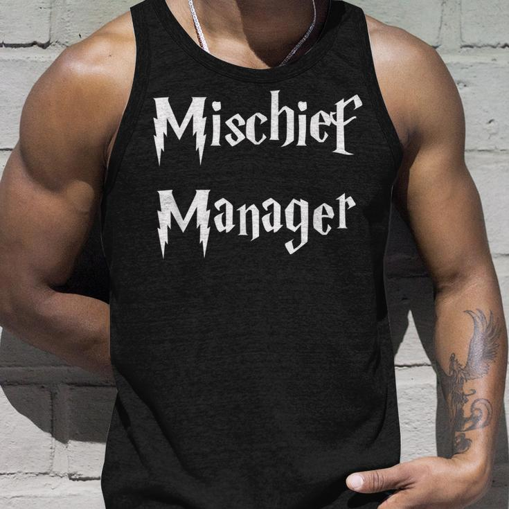 Funny Mischief Manager Kids Mom & Dad Gift Unisex Tank Top Gifts for Him