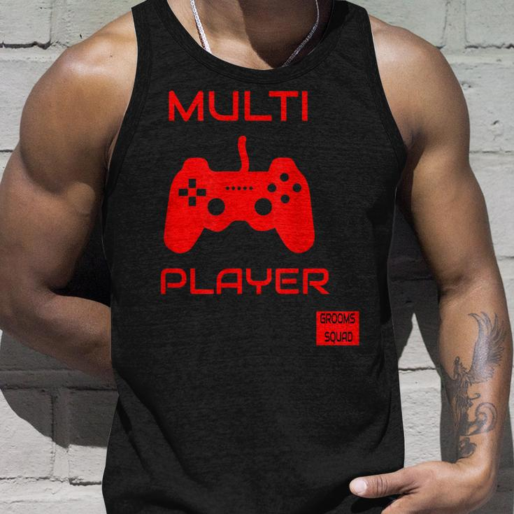 Funny Multi Player Grooms Squad Bachelor Party | Retro | Unisex Tank Top Gifts for Him