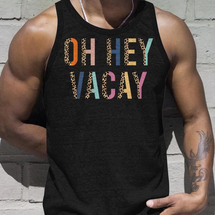 Funny Oh Hey Vacay Beach Family Vacation Leopard Print Unisex Tank Top Gifts for Him