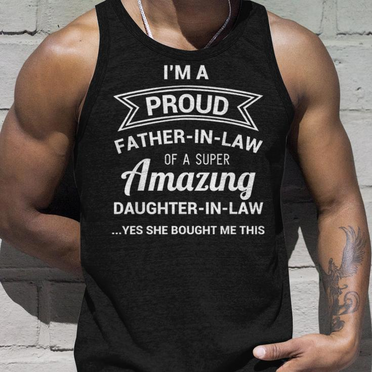 Funny Proud Father In Law Dad Fathers Day Gift Ideas V2 Unisex Tank Top Gifts for Him