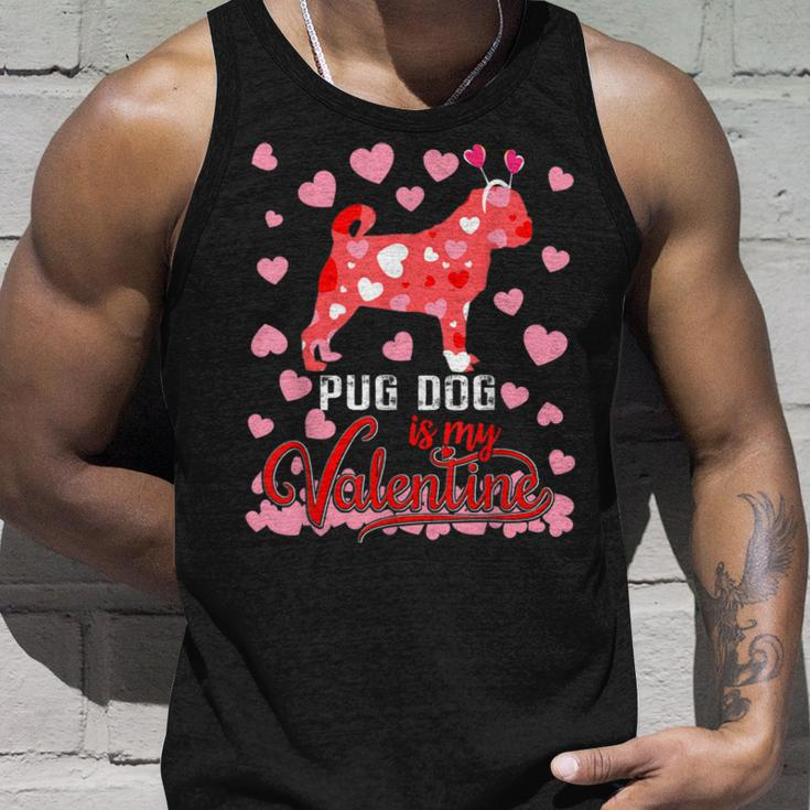 Funny Pug Dog Is My Valentine Dog Lover Dad Mom Boy Girl Unisex Tank Top Gifts for Him