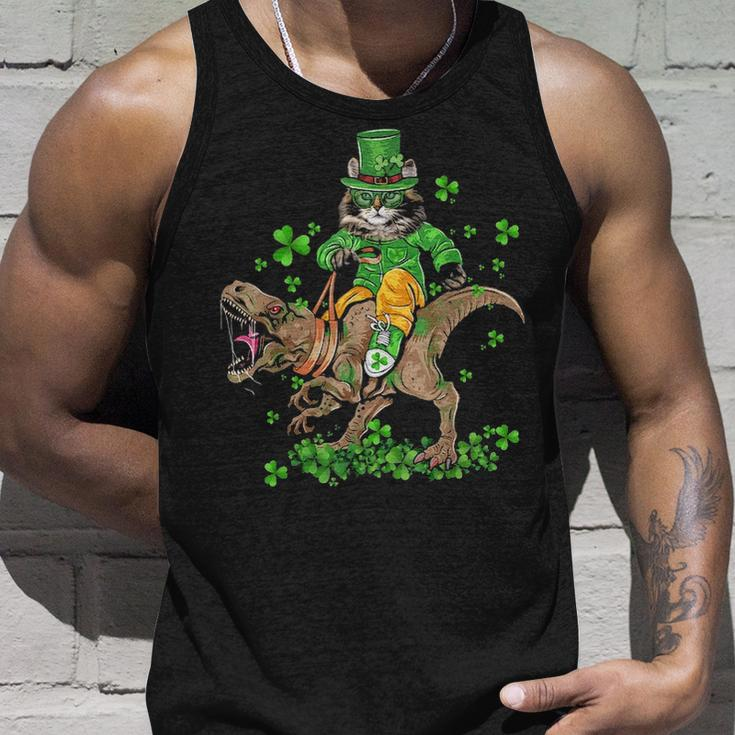 Funny St Patricks Day Irish Cat RidingRex Shamrock Unisex Tank Top Gifts for Him