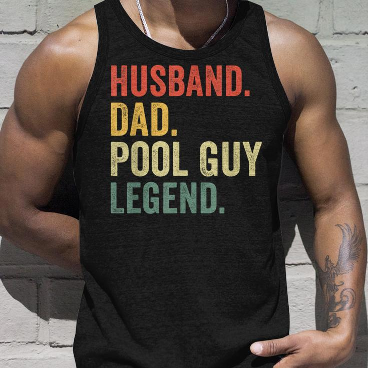 Funny Swimming Husband Dad Pool Guy Legend Vintage Unisex Tank Top Gifts for Him