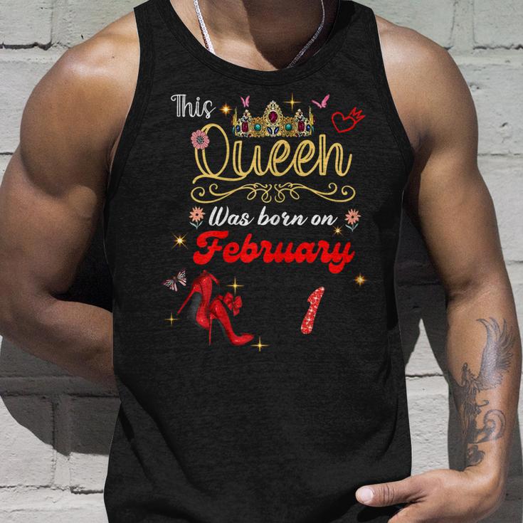 Geburtstag Königin 1. Februar Damen Unisex TankTop, Besonderes Design Geschenke für Ihn