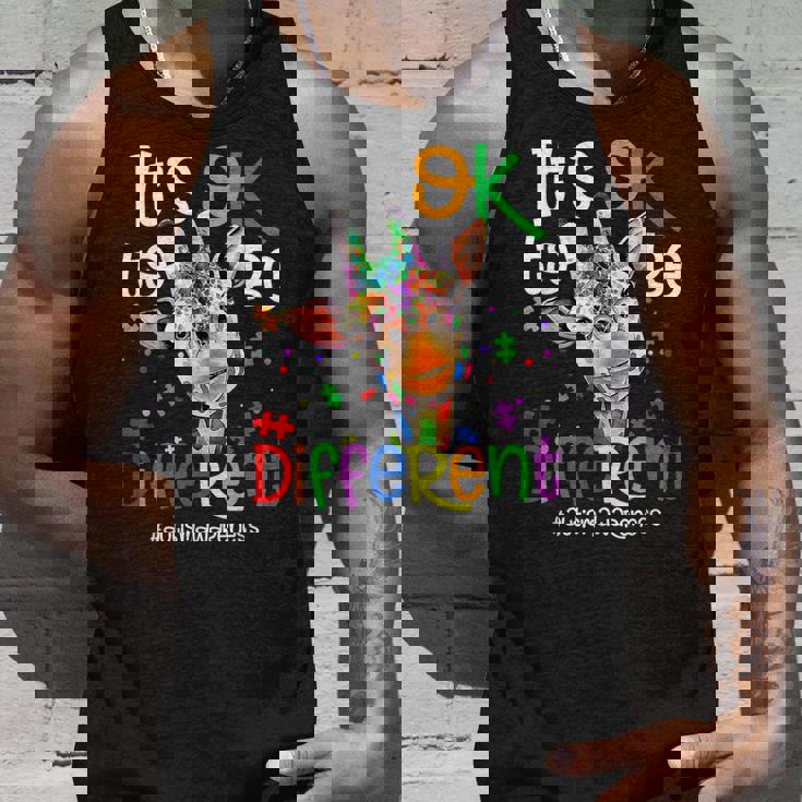 Giraffe Its Okay To Be Different Autism Awareness Unisex Tank Top Gifts for Him Giraffe Its Okay To Be Different Autism Awareness Unisex Tank Top Gifts for Him