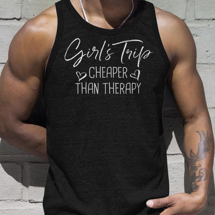Girls Trip Cheaper Than A Therapy Funny Bachelorette Unisex Tank Top Gifts for Him