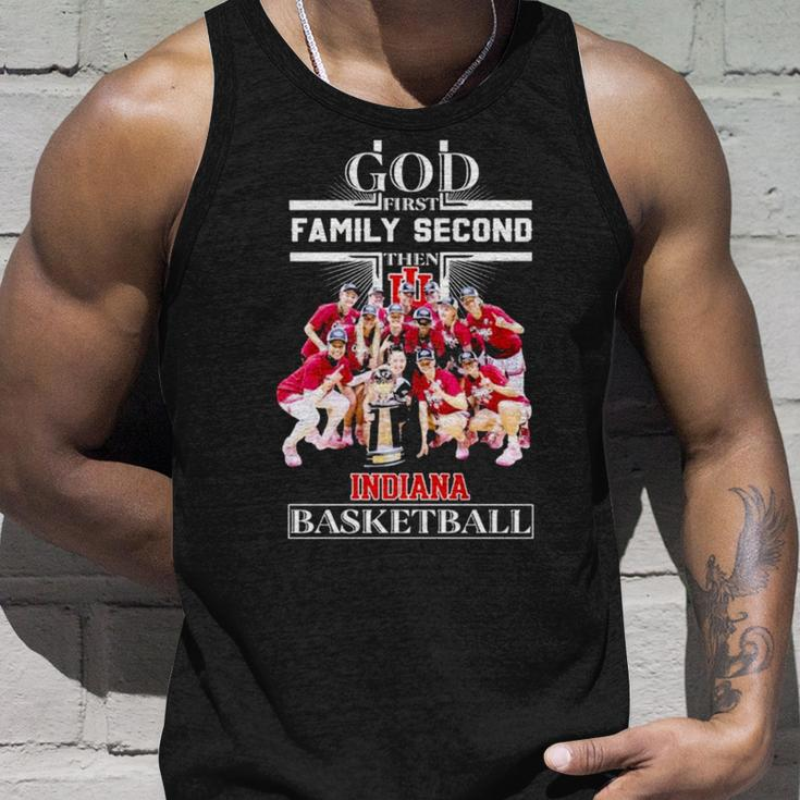 God First Family Second Then Team Indiana Basketball Unisex Tank Top Gifts for Him