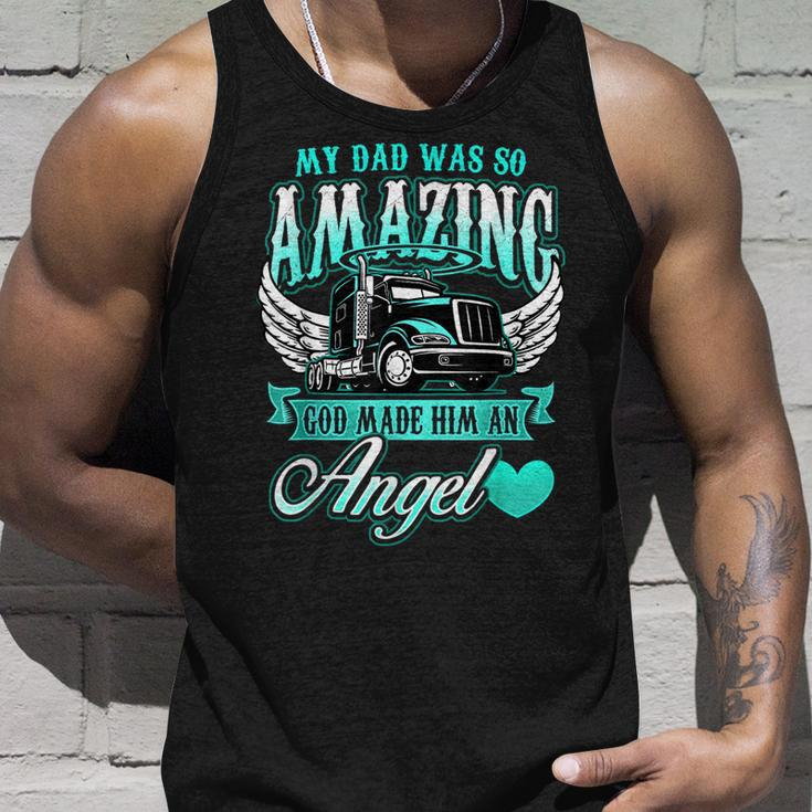 God Made My Dad An Angel Truck Driver Father Memorial Unisex Tank Top Gifts for Him