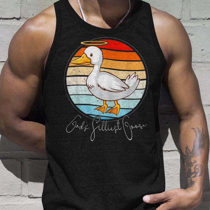 Gods Silliest Goose Funny Goose Meme Unisex Tank Top Gifts for Him