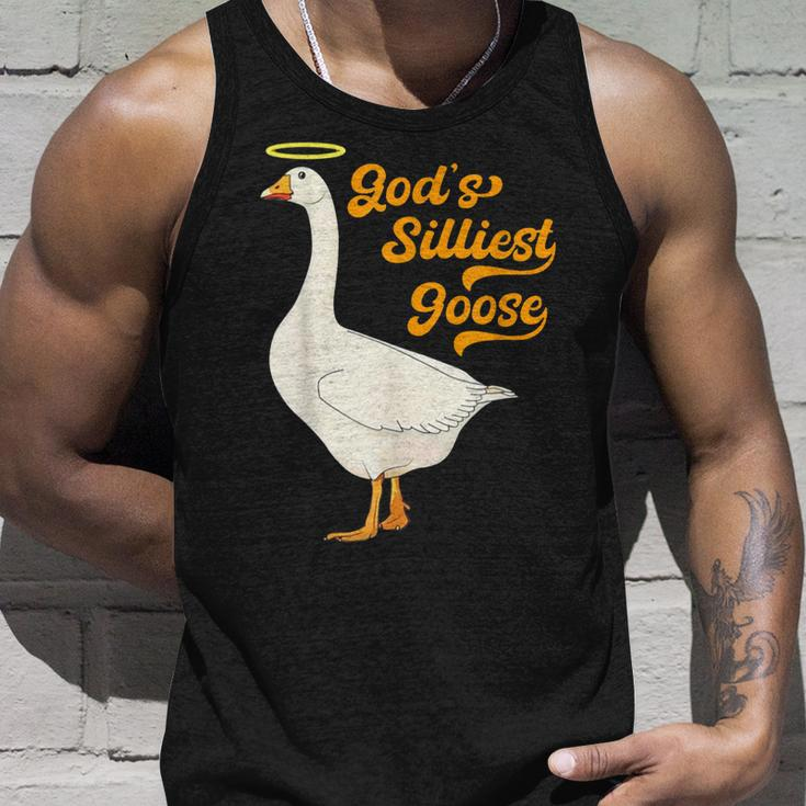Gods Silliest Goose Funny Goose Meme Unisex Tank Top Gifts for Him