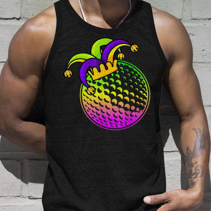 Golf Ball With Jester Hat Mardi Gras Fat Tuesday Parade Men Unisex Tank Top Gifts for Him
