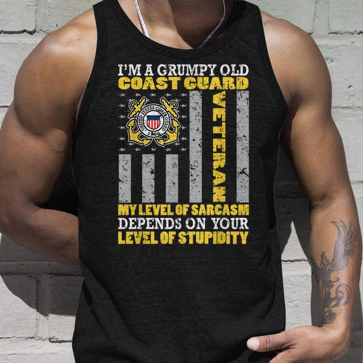 Grumpy Old Coast Guard United States Military Veteran Gift Unisex Tank Top Gifts for Him