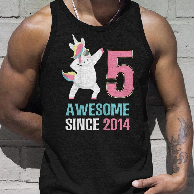 Happy 5Th Birthday UnicornShirt Awesome Since 2014 Unisex Tank Top Gifts for Him