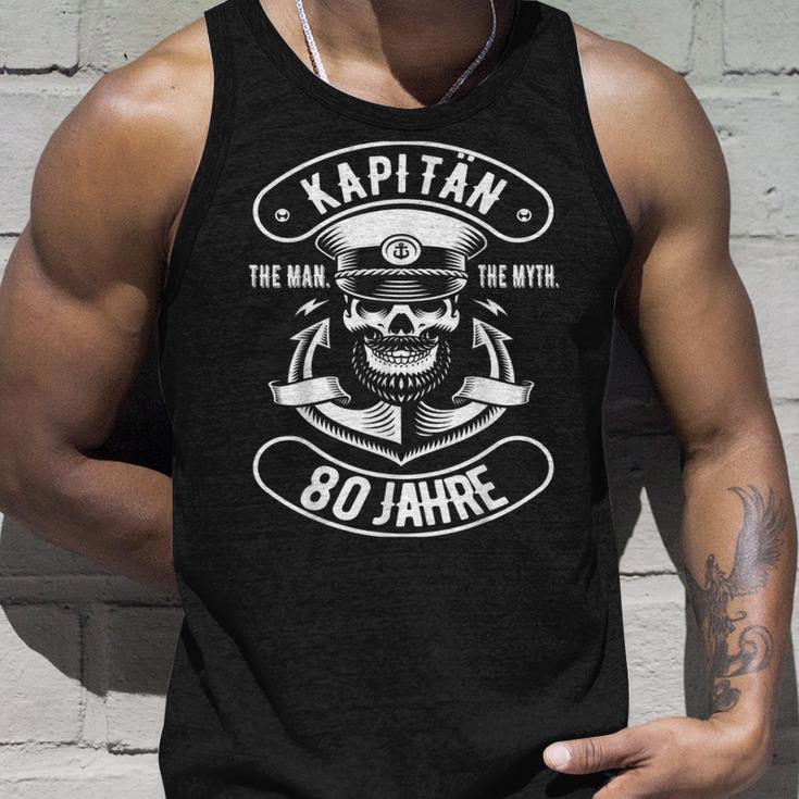 Herren 80 Geburtstag Mann Geschenk Lustig Captain Kapitän Tank Top Geschenke für Ihn