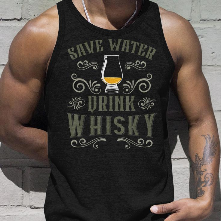 Herren Save Water Drink Whisky Unisex TankTop, Islay Single Malt Motiv Geschenke für Ihn