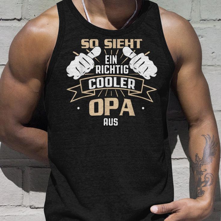 Herren So Sieht Ein Richtig Cooler Opa Aus Großvater Geschenk Tank Top Geschenke für Ihn