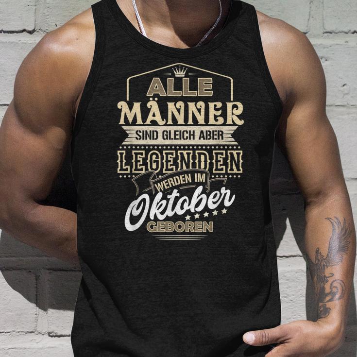 Herren Unisex TankTop Legenden Geboren im Oktober, Einzigartiges Männer Tee Geschenke für Ihn